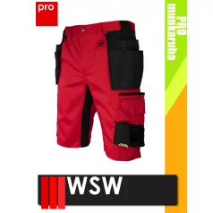   WSW HARVES RED technikai kevertszálas rövid lengőzsebes munkanadrág - munkaruha