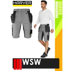  WSW HARVER GREY technikai kevertszálas rövid lengőzsebes munkanadrág - munkaruha