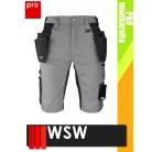 WSW HARVER GREY technikai kevertszálas rövid lengőzsebes munkanadrág - munkaruha