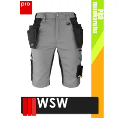   WSW HARVER GREY technikai kevertszálas rövid lengőzsebes munkanadrág - munkaruha
