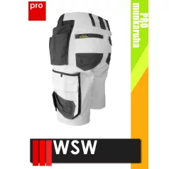   WSW HARVER WHITE technikai kevertszálas rövid lengőzsebes munkanadrág - munkaruha