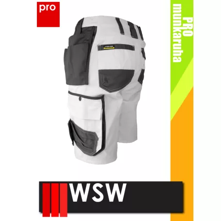 WSW HARVER WHITE technikai kevertszálas rövid lengőzsebes munkanadrág - munkaruha