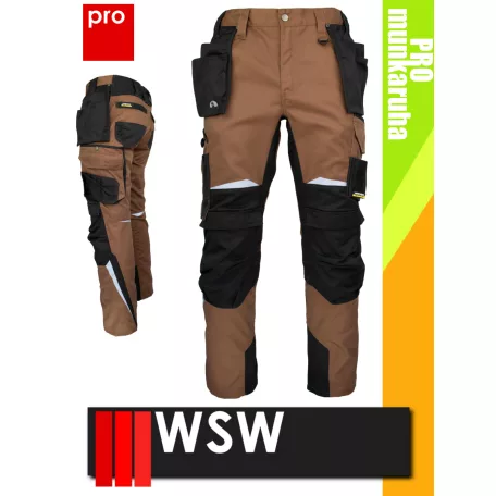 WSW HARVER BROWN technikai kevertszálas derekas lengőzsebes munkanadrág - munkaruha