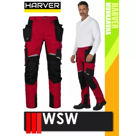 WSW PRO RUBENADA RED technikai kevertszálas derekas lengőzsebes munkanadrág - munkaruha