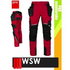   WSW PRO RUBENADA RED technikai kevertszálas derekas lengőzsebes munkanadrág - munkaruha