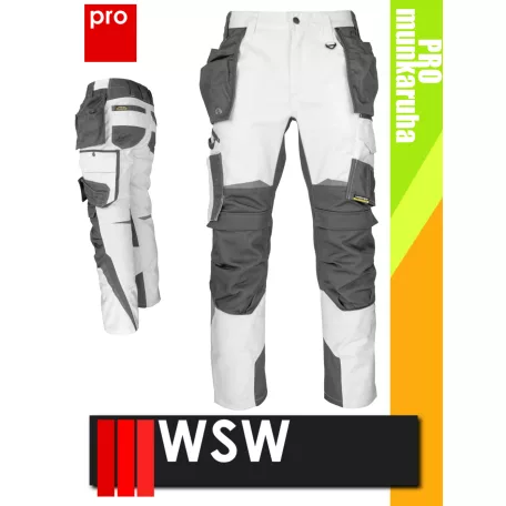 WSW HARVER WHITE technikai kevertszálas derekas lengőzsebes munkanadrág - munkaruha