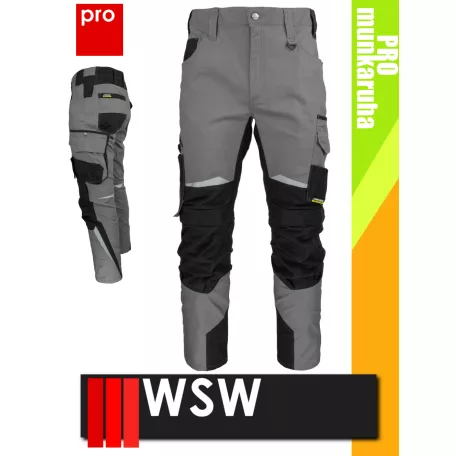 WSW HARVER GREY technikai kevertszálas derekas nyári szellőző munkanadrág - munkaruha