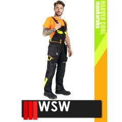   WSW HARVER COOL BLACKHV technikai prémium kevertszálas kopásálló kantáros nadrág - munkaruha