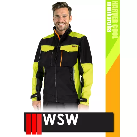 WSW HARVER COOL BLACKHV technikai prémium kevertszálas kopásálló munkakabát - munkaruha