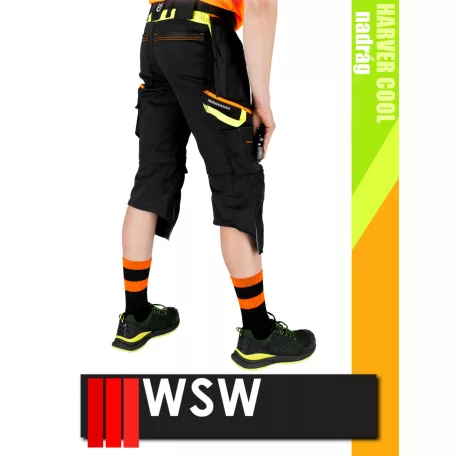 WSW HARVER COOL BLACKHV technikai prémium kevertszálas kopásálló protektoros rövidnadrág - munkaruha