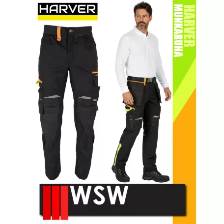 WSW HARVER COOL BLACKHV technikai prémium kevertszálas kopásálló derék nadrág - munkaruha