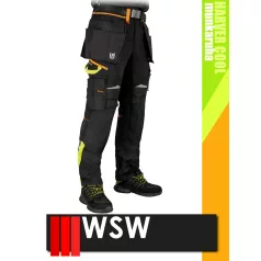   WSW HARVER COOL BLACKHV technikai prémium kevertszálas kopásálló derék nadrág - munkaruha
