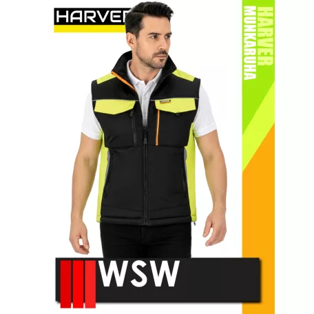 WSW HARVER COOL BLACKHV technikai prémium kevertszálas kopásálló munkamellény - munkaruha