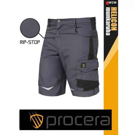 Procera HELICON GREY rip-stop hasadásmentes technikai rövidnadrág - munkaruha