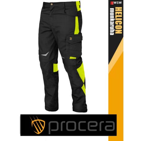 Procera HELICON BLACK rip-stop hasadásmentes technikai deréknadrág - munkaruha