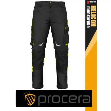 Procera HELICON BLACK rip-stop hasadásmentes technikai deréknadrág - munkaruha