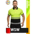 WSW YELLOW IGUANA technikai galléros stretch póló - munkaruha