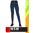 WSW MED DENIM NAVY technikai kevertszálas derekas farmer női munkanadrág - munkaruha