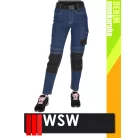 WSW MED DENIM NAVY technikai kevertszálas derekas farmer női munkanadrág - munkaruha
