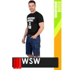 WSW MED DENIM NAVY technikai kevertszálas rövid farmer munkanadrág - munkaruha