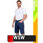 WSW MED DENIM NAVY technikai kevertszálas rövid farmer munkanadrág - munkaruha