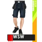 WSW MED DENIM NAVY technikai kevertszálas rövid farmer munkanadrág - munkaruha