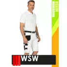 WSW MED DENIM WHITE technikai kevertszálas rövid farmer munkanadrág - munkaruha