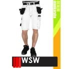 WSW MED DENIM WHITE technikai kevertszálas rövid farmer munkanadrág - munkaruha