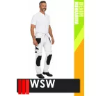 WSW MED DENIM WHITE technikai kevertszálas derekas farmer munkanadrág - munkaruha