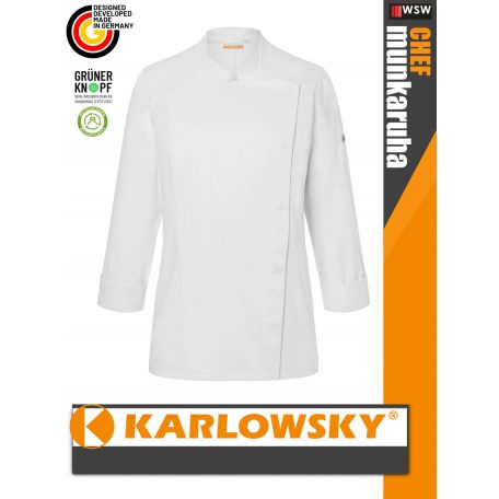 Karlowsky WHITE NAOMI lélegző 95C-on mosható hosszúujjú női séf kabát - munkaruha