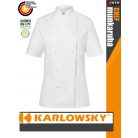 Karlowsky WHITE PAULINE kevertszálas 95C-on mosható rövidujjú női séf kabát - munkaruha