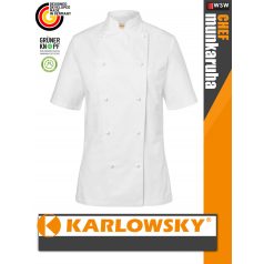   Karlowsky WHITE PAULINE kevertszálas 95C-on mosható rövidujjú női séf kabát - munkaruha