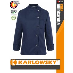   Karlowsky NAVY LARISSA kevertszálas 95C-on mosható hosszúujjú női séf kabát - munkaruha