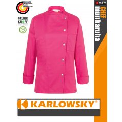   Karlowsky PINK LARISSA kevertszálas 95C-on mosható hosszúujjú női séf kabát - munkaruha