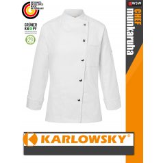   Karlowsky WHITE LARISSA kevertszálas 95C-on mosható hosszúujjú női séf kabát - munkaruha