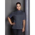 Karlowsky ANTHRACITE GRETA kevertszálas 95C-on mosható rövidujjú női séf kabát - munkaruha