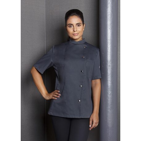 Karlowsky ANTHRACITE GRETA kevertszálas 95C-on mosható rövidujjú női séf kabát - munkaruha