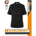 Karlowsky BLACK GRETA kevertszálas 95C-on mosható rövidujjú női séf kabát - munkaruha