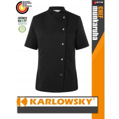   Karlowsky BLACK GRETA kevertszálas 95C-on mosható rövidujjú női séf kabát - munkaruha