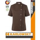 Karlowsky LIGHTBROWN GRETA kevertszálas 95C-on mosható rövidujjú női séf kabát - munkaruha