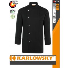   Karlowsky BLACK LARS kevertszálas 95C-on mosható hosszúujjú férfi séf kabát - munkaruha