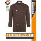 Karlowsky LIGHTBROWN LARS kevertszálas 95C-on mosható hosszúujjú férfi séf kabát - munkaruha