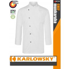   Karlowsky WHITE LARS kevertszálas 95C-on mosható hosszúujjú férfi séf kabát - munkaruha