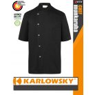 Karlowsky BLACK GUSTAV kevertszálas 95C-on mosható rövidujjú férfi séf kabát - munkaruha