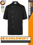   Karlowsky BLACK GUSTAV kevertszálas 95C-on mosható rövidujjú férfi séf kabát - munkaruha