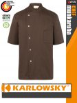   Karlowsky LIGHTBROWN GUSTAV kevertszálas 95C-on mosható rövidujjú férfi séf kabát - munkaruha
