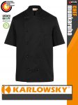   Karlowsky BLACK LENNERT kevertszálas 95C-on mosható rövidúujjú férfi séf kabát - munkaruha