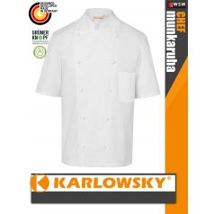   Karlowsky WHITE LENNERT kevertszálas 95C-on mosható rövidúujjú férfi séf kabát - munkaruha