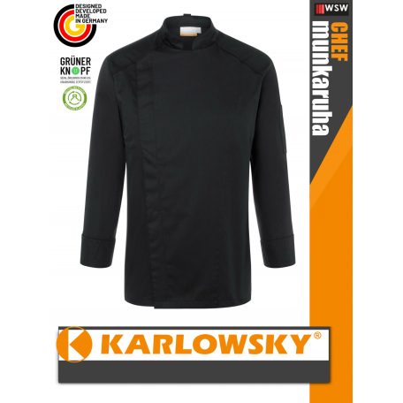 Karlowsky BLACK NOAH lélegző 95C-on mosható hosszúujjú férfi séf kabát - munkaruha