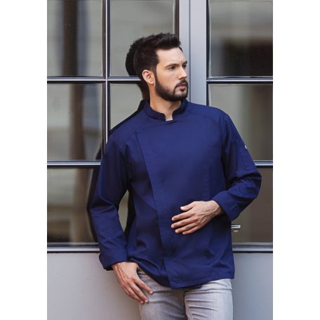 Karlowsky NAVY NOAH lélegző 95C-on mosható hosszúujjú férfi séf kabát - munkaruha